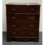 A vintage mahogany veneered HiFi cabinet, 73 x 44 x 83cm.