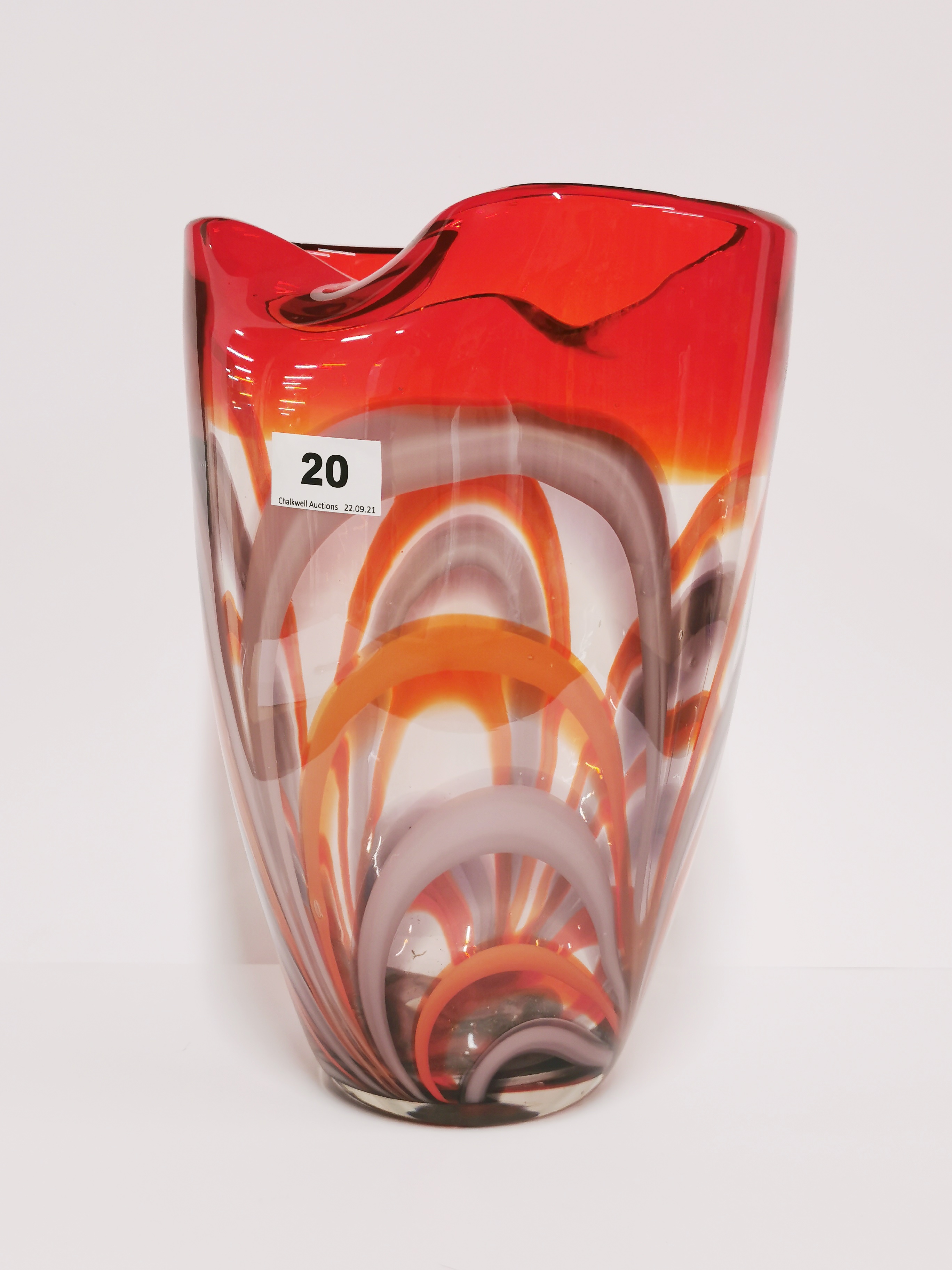 A large studio glass vase, H. 29cm. - Image 2 of 4