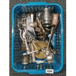 A quantity of mixed silver plate etc.