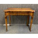 A 19th C oak single drawer side table, 92 x 74cm.