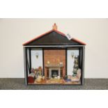 A small dolls house type tableau, H. 30cm.