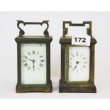 Two brass carriage clocks, currently not working.