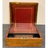 A brass bound Edwardian mahogany writing slope, 29 x 22 x 13cm.