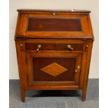 An interesting handmade mahogany bureau, 78 x 45 x 100cm.