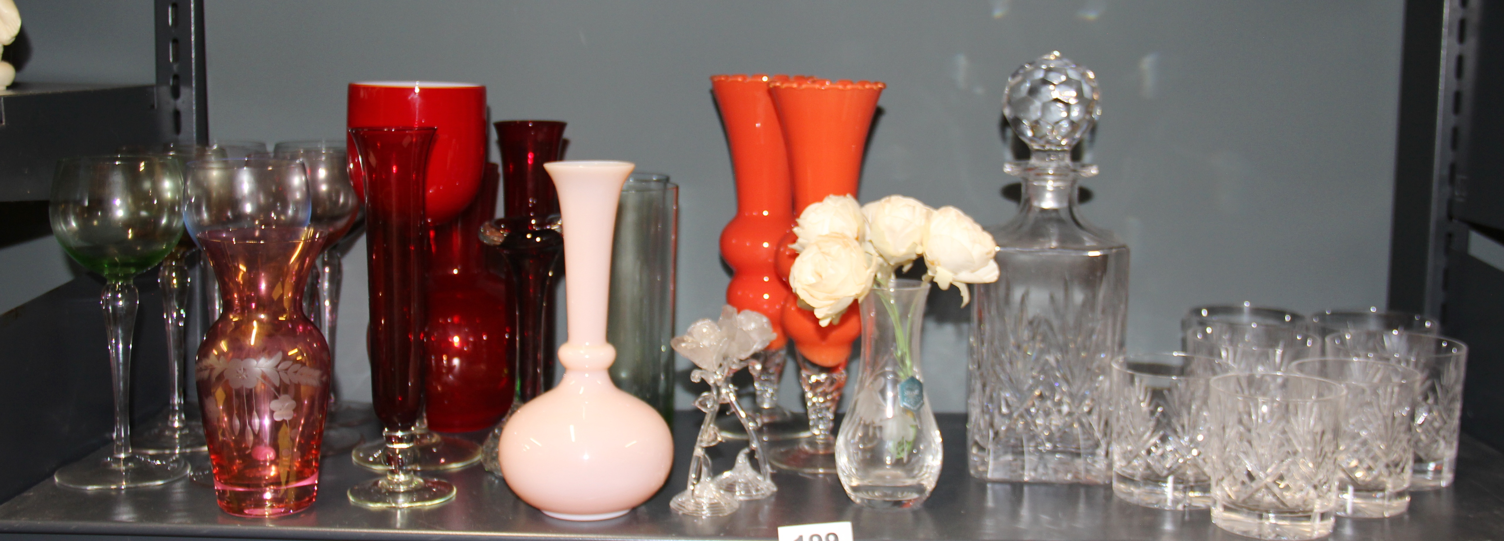 A cut glass decanter, glasses and other items. - Image 2 of 3