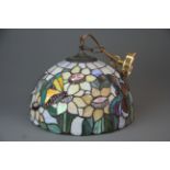 A Tiffany style glass ceiling light shade, Dia. 31cm. H. 22cm.