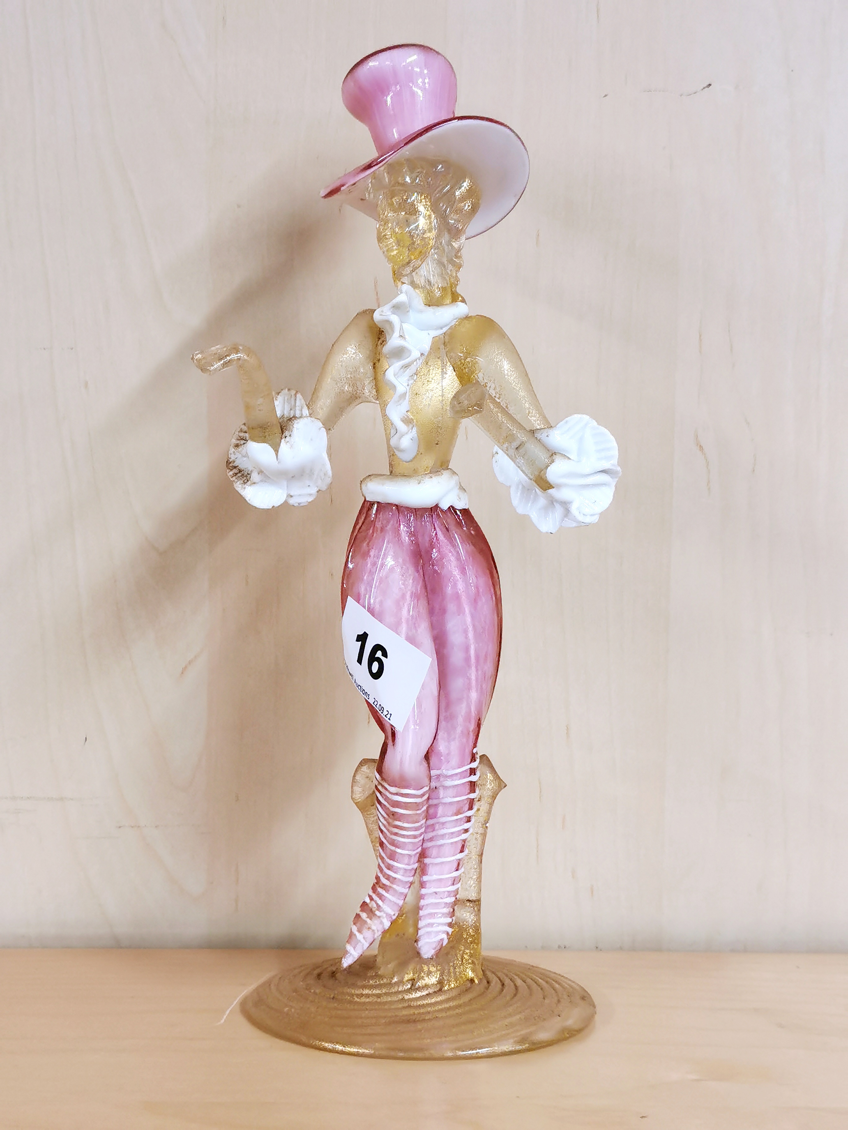 A lovely early Murano glass figure of a dancer, H. 26cm. Condition: no visible damage or repair. - Image 3 of 3