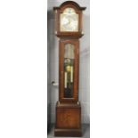 A 20th C mahogany long cased clock, H. 194cm.