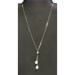 A pretty contemporary 925 silver and cultured pearl necklace.