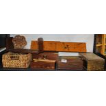 A group of mixed boxes, book rack etc