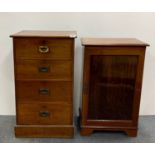 A Victorian mahogany four drawer chest, 50 x 38 x 84cm, together with a further cabinet.
