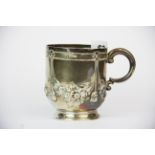 A 19th C hallmarked silver christening cup, H. 8cm.