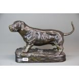 A 19th C bronze of a dog by Jules Moigniez (French, 1835 - 1894), L. 48cm. H. 29cm.