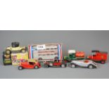 A group of die cast Corgi and Matchbox model vehicles.