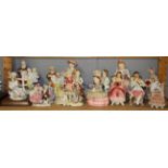 A collection of porcelain figurines.