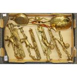 A set of four brass cherub wall lights etc, H. 32cm.