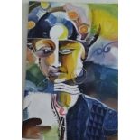 Dr Ritadoris Edumchieke Ubah, "Sisi Eze 1", acrylic on canvas, 61 x 92cm, c. 2018. One of the Chiefs