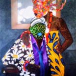 Obiora Anamaleze, "Diokpa", 120 x 120cm, c. 2020. The family is an important part of any given