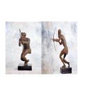 Ohiolei Ohiwerei, "Goal getter", Benin bronze, 14 x 62cm, 12kg, c. 2021. The man in most clime is