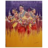 Kalu Uche Karis, "Efik Maidens", acrylic and oil on stretched canvas, 117 x92cm, c. 2021. About
