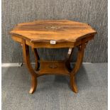 An Edwardian inlaid rosewood side table , 76 x 76.5 x 60.5cm.