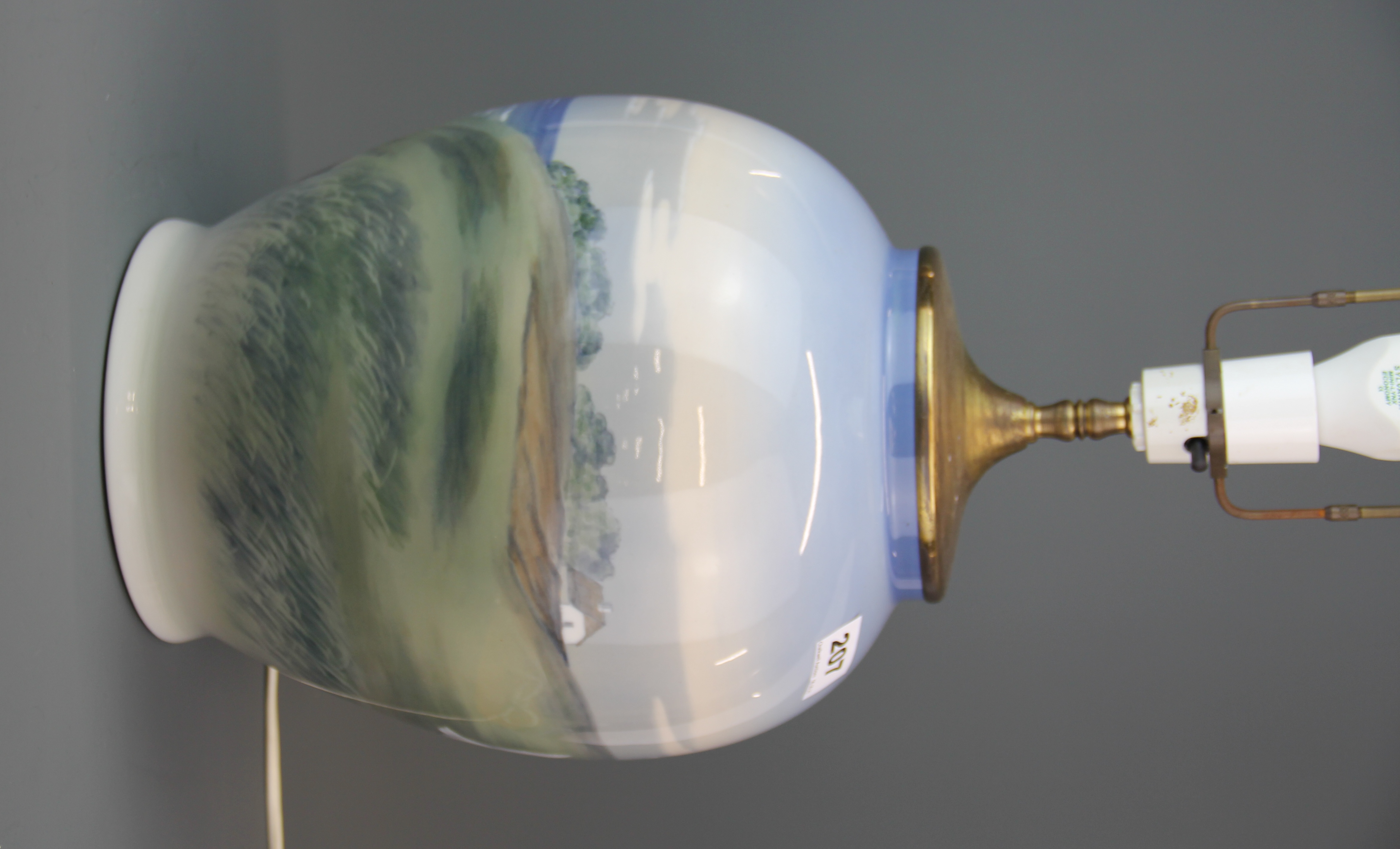 A large Royal Copenhagen table lamp base, H. with shade frame 57cm. - Image 4 of 4