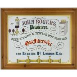 A pine framed enamelled metal advertising sign, 70 x 56cm