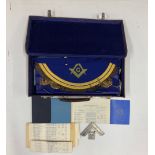 A leather case and Masonic contents.