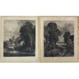 A very fine unframed pencil signed etching on vellum by Alfred-Louis Brunet Debaines (British,