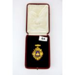 A superb 15ct gold and enamel mayoral presentation medal from the London Borough of Hackney 1908-