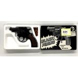 A boxed blank firing gamblers vest revolver.