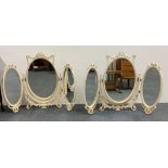 A pair of folding dressing mirrors, H. 67cm.