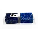 Two small lapis lazuli and marble boxes, largest 6 x 5 x 3cm.