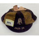 An early sporting cap dated for 1925 - 26.