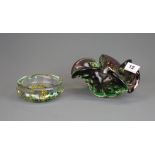 A 1970's Murano glass bowl together with an LG ashtray.