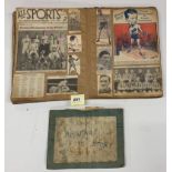 Two books containing newspaper clippings relating to sports from the 1920's.