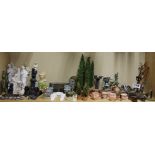 A large quantity of dolls house garden ornaments, statues, animals, etc, including a few