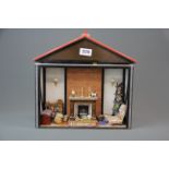 A small dolls house type tableau, H. 30cm.