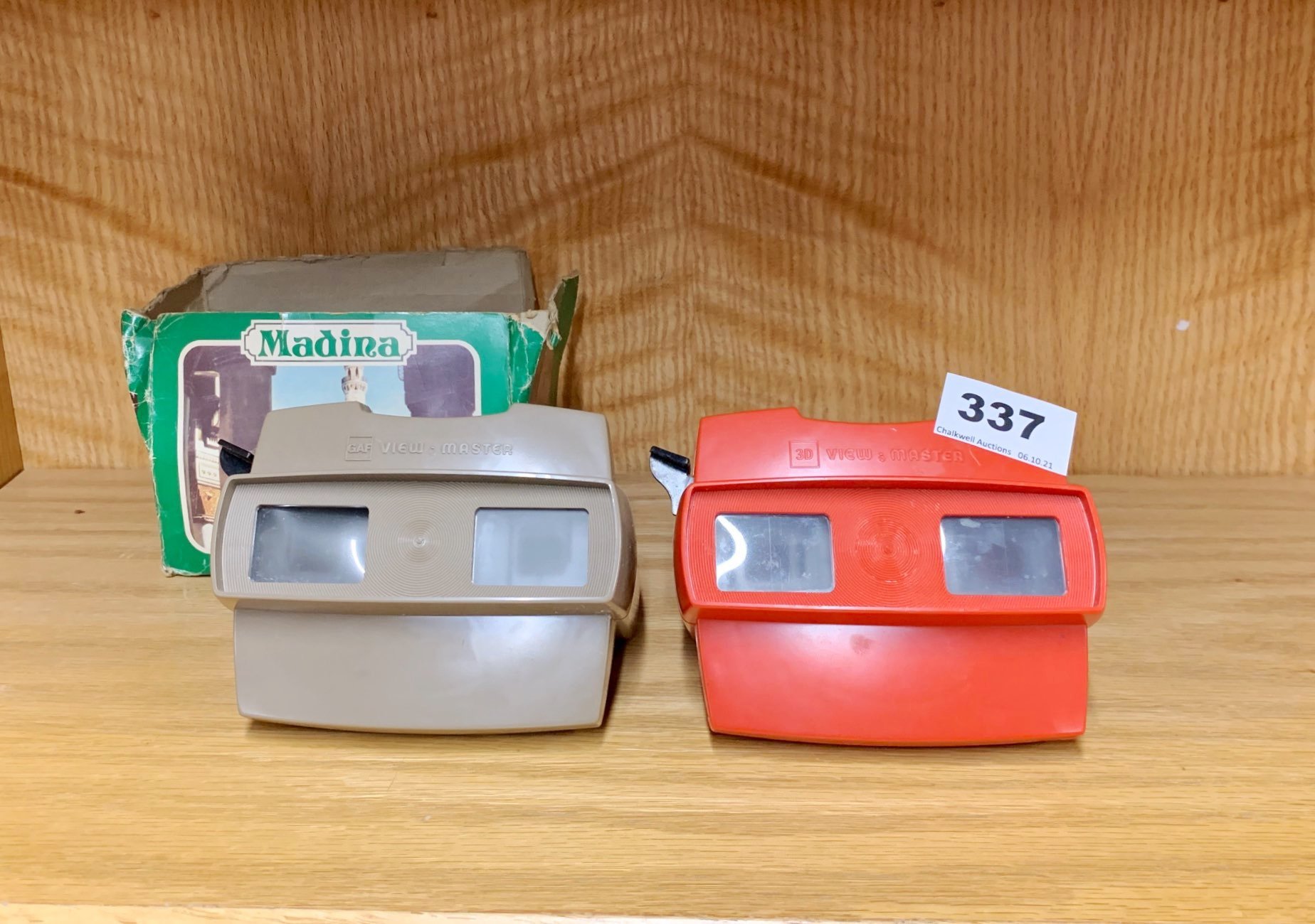 Two vintage View-Master viewers.