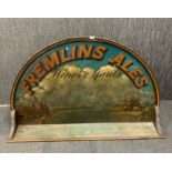 A large hand painted wooden Fremlin's Ale advertising sign/shelf, W. 151cm. H. 93cm.