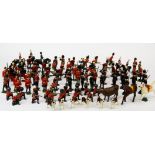 An extensive quantity antique hand painted lead soldier figures together with metal farm animal