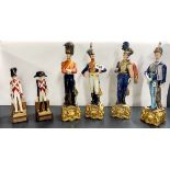 A group of four Naples fine porcelain soldier figures, H. 32cm. Together with two hand painted