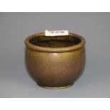 A Chinese bronze bowl, H. 7.5cm. Dia. 10cm.