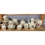 A fine Royal Copenhagen porcelain tea and coffee set. One teacup missing.