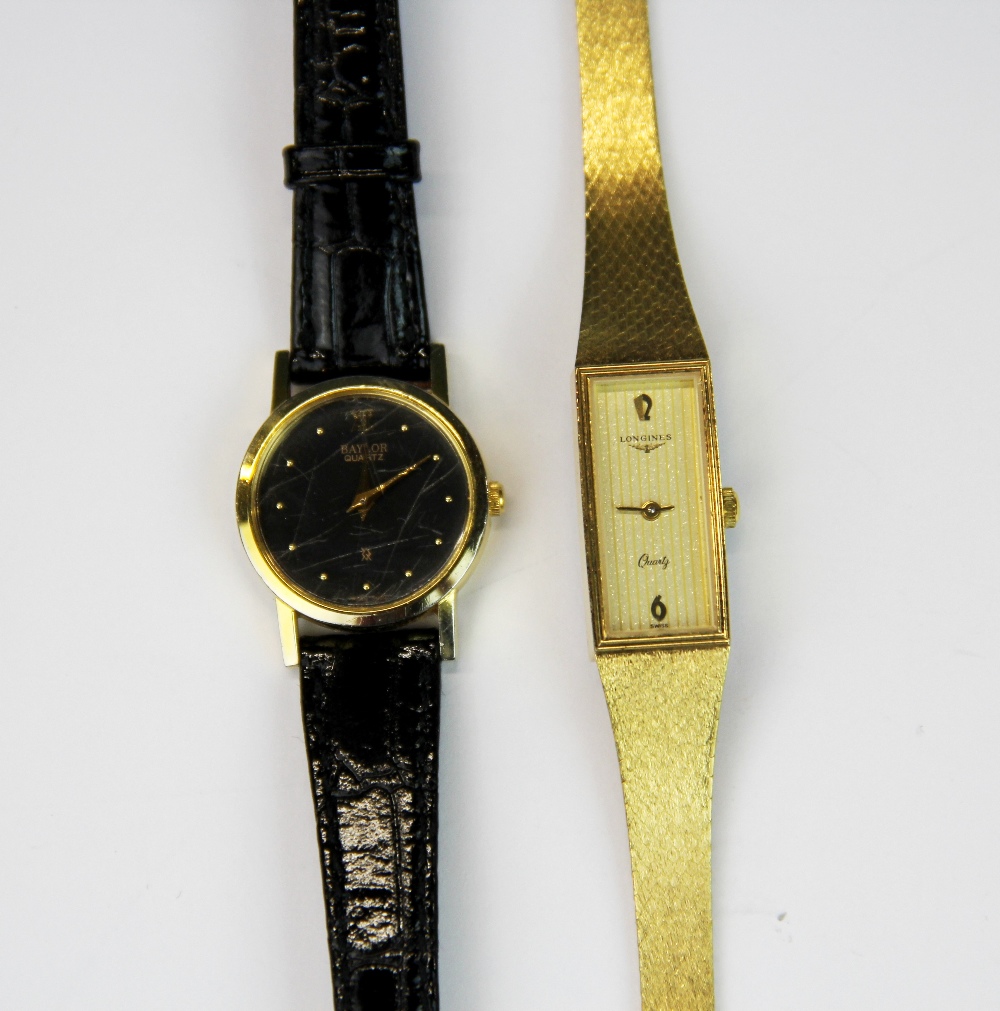 A lady's vintage gold plated Longines wristwatch together with a lady's Baylour watch. - Image 2 of 2