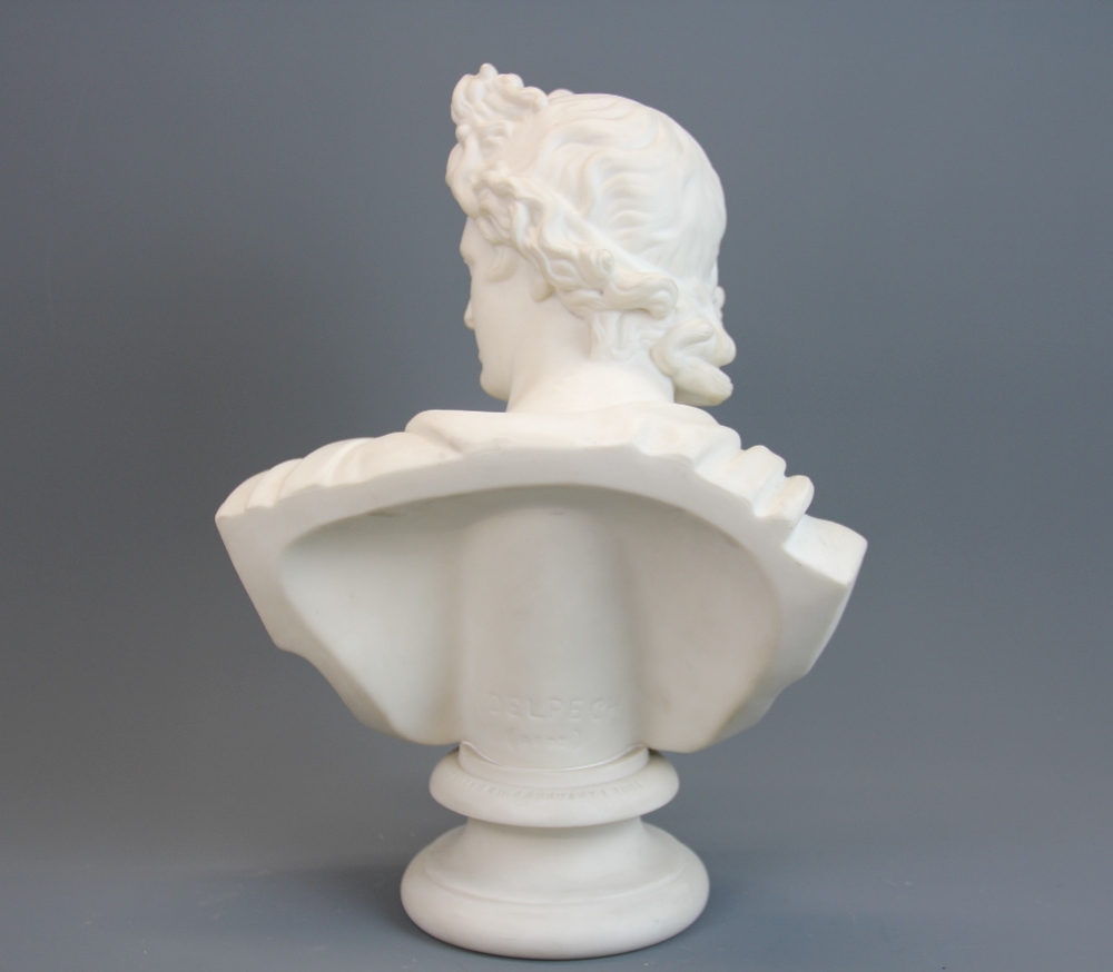 A Parianware bust of Apollo for Art Union London 1861, H. 33.5cm. - Image 2 of 3