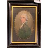 A fine 18th Century framed hand painted enamelled portrait miniature on copper identified verso as