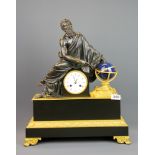 A superb 19th century French gilt bronze mantle clock, H. 52cm.