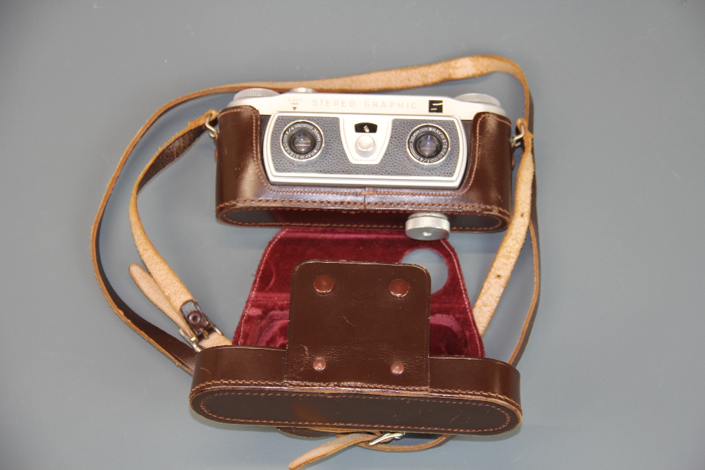 A Wray London Stereographic camera and case.