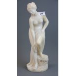 A 19th century carved marble figure of a classical nude, H. 40cm.